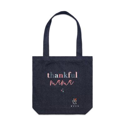 Tote / Bible Bag in Denim - Thankful Thumbnail